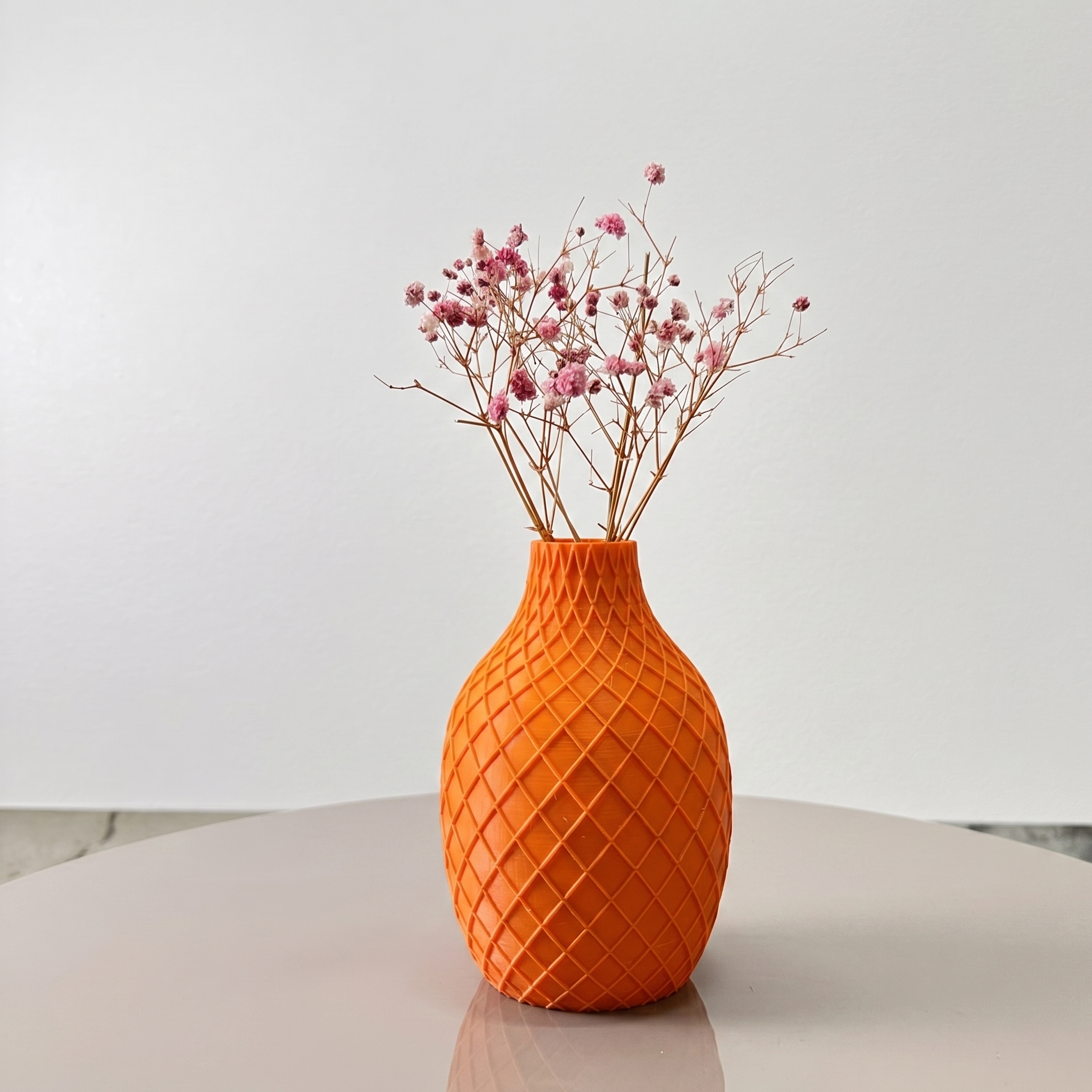 Orange Vas-set med Diamantstruktur