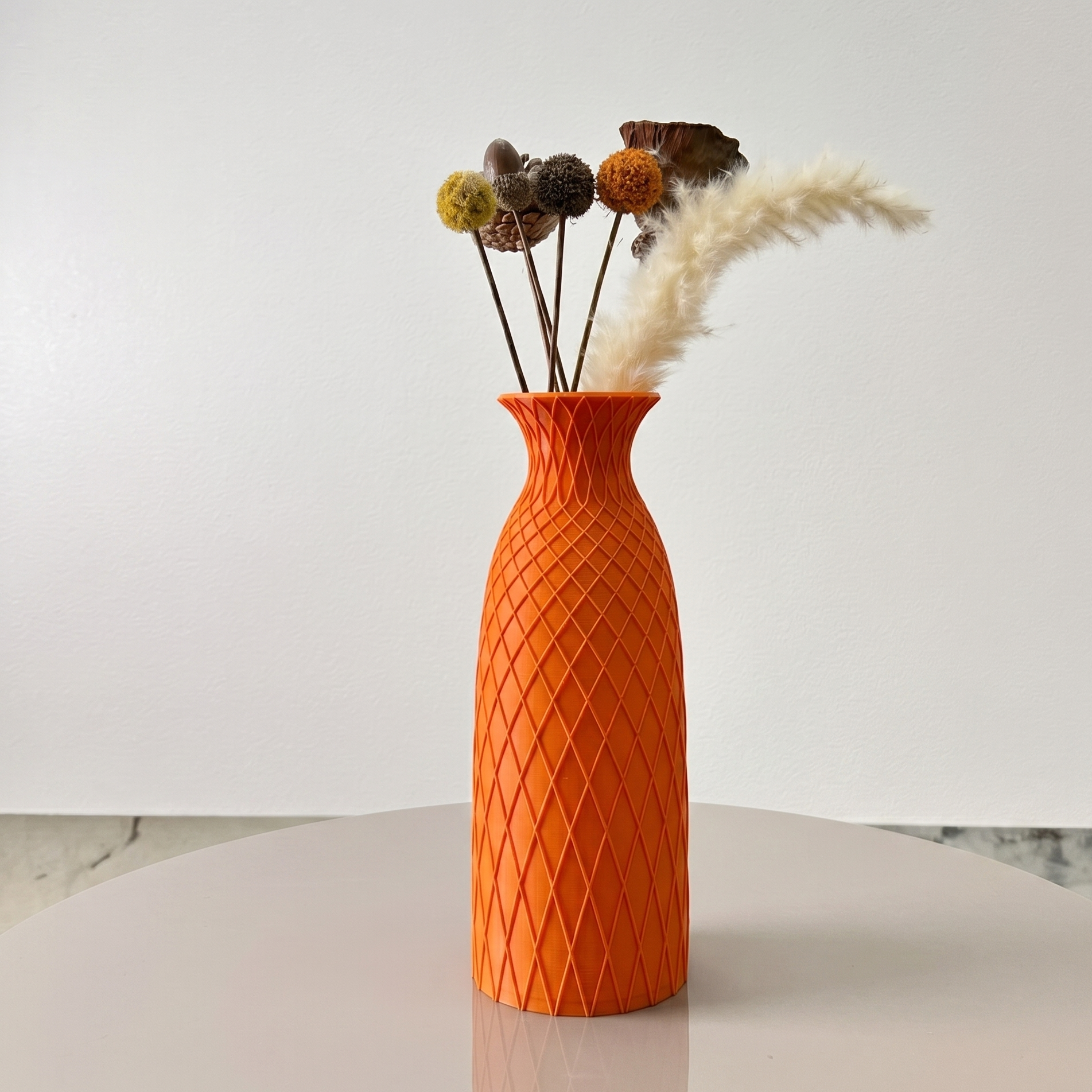 Orange Vas-set med Diamantstruktur