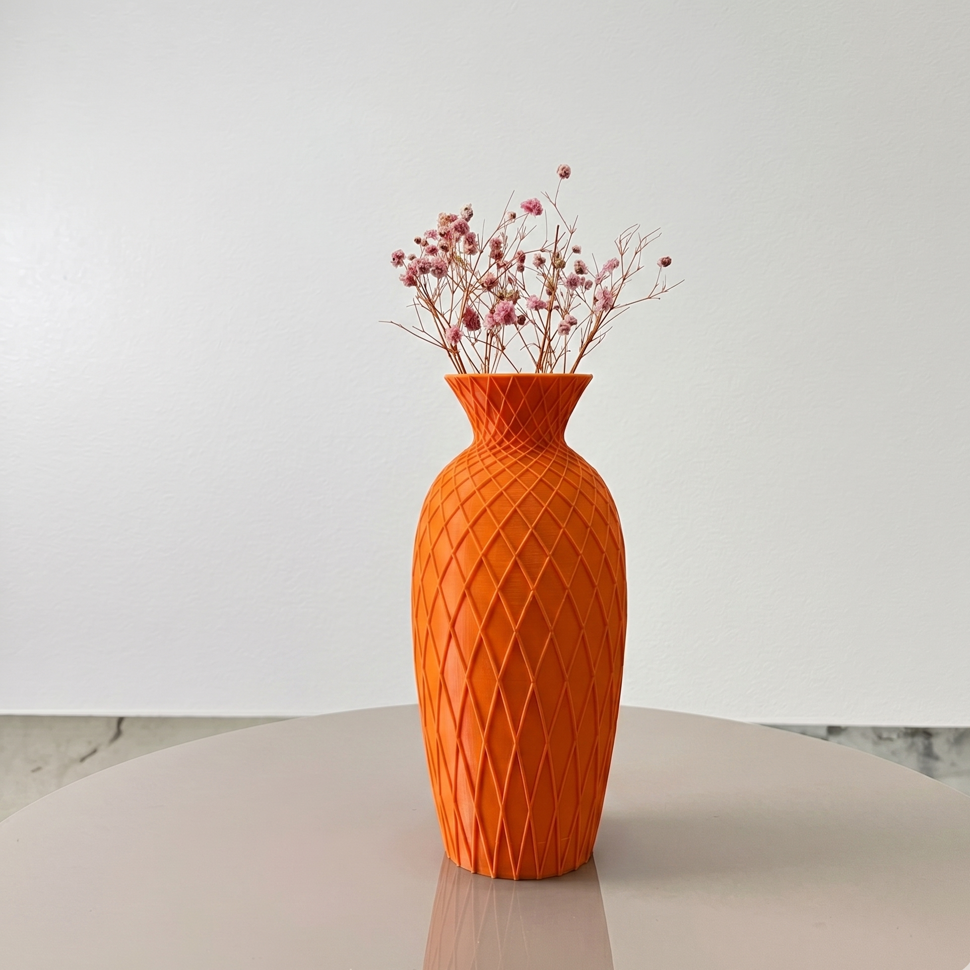 Orange Vas-set med Diamantstruktur