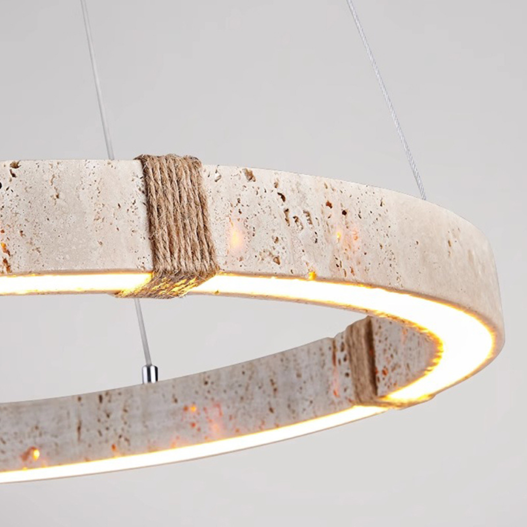 Taklampa Travertin – Ringpendel med LED