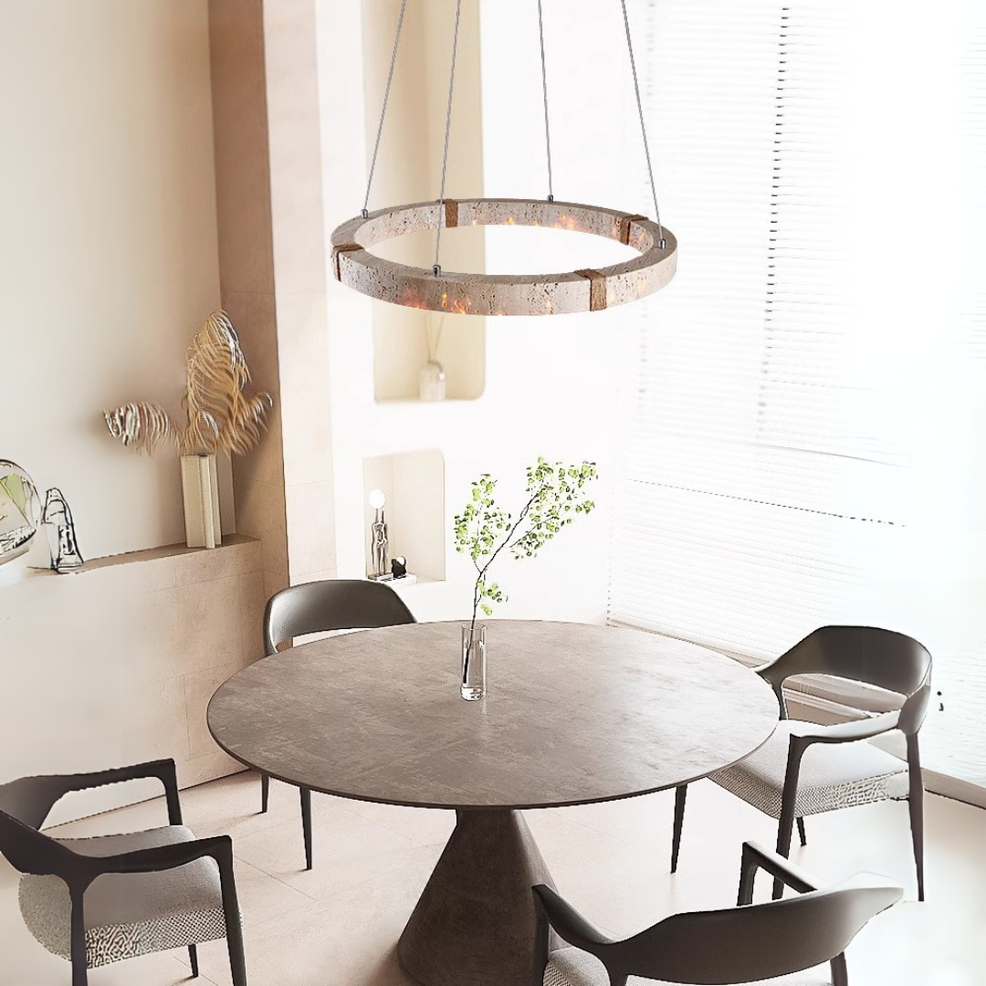 Taklampa Travertin – Ringpendel med LED