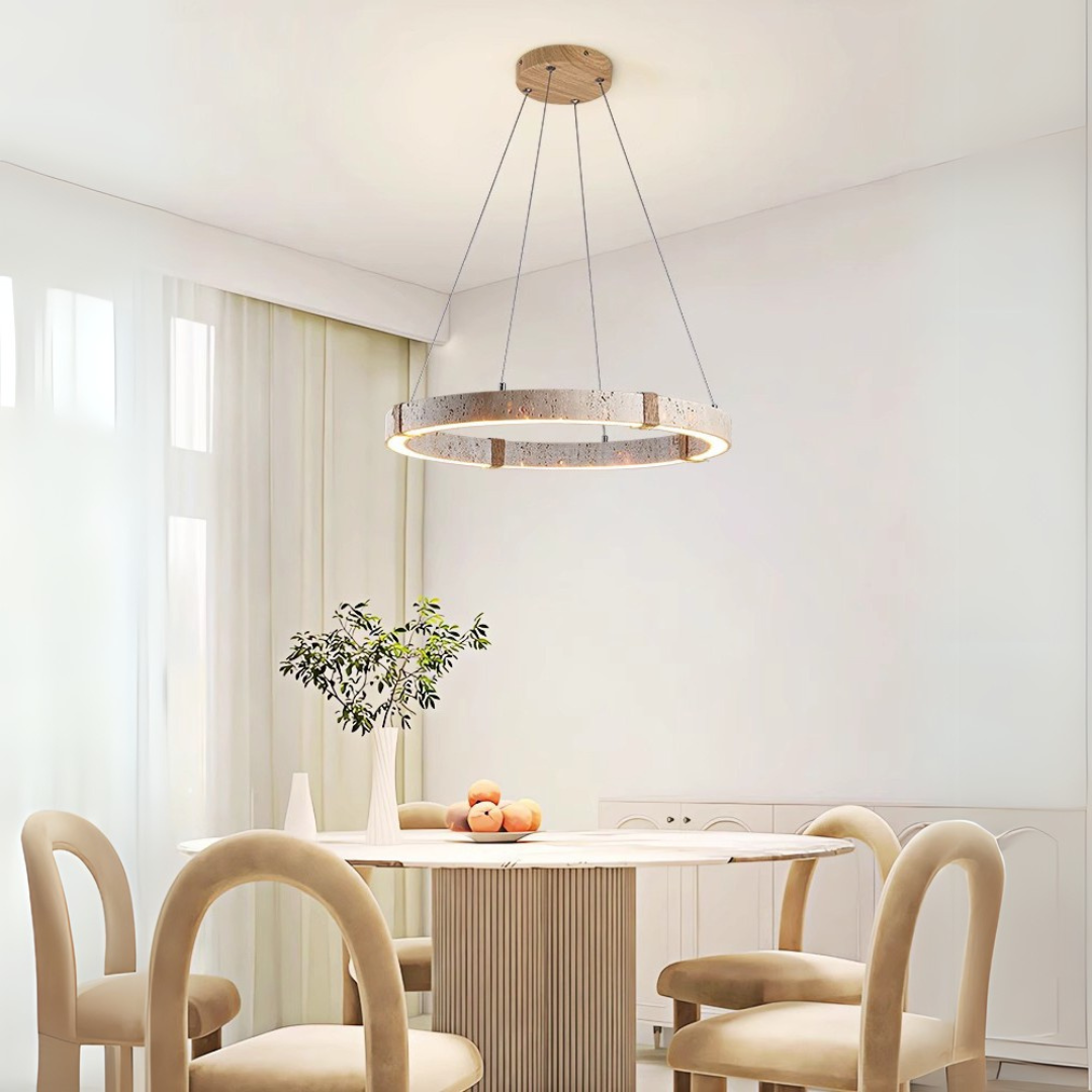 Taklampa Travertin – Ringpendel med LED