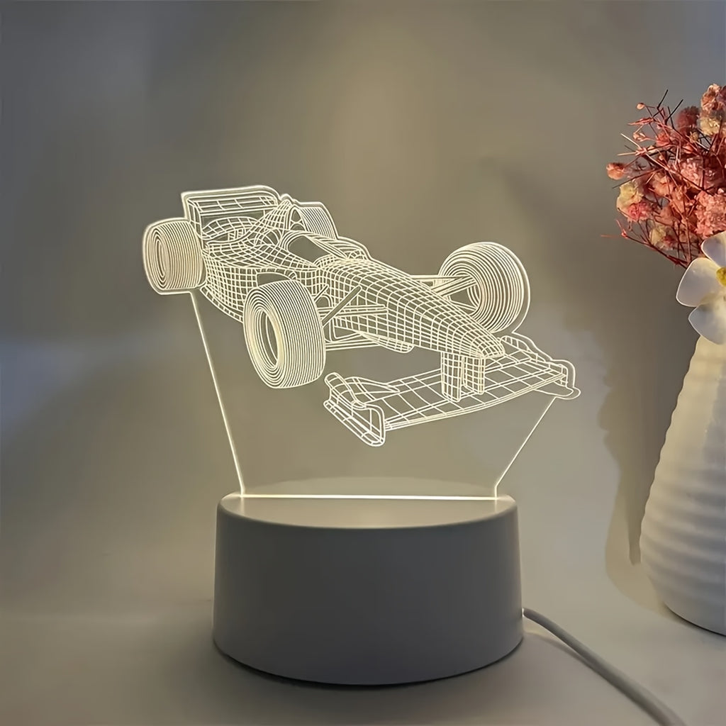 Formel Racing 3D Nattlampa – Sportig LED Bordslampa