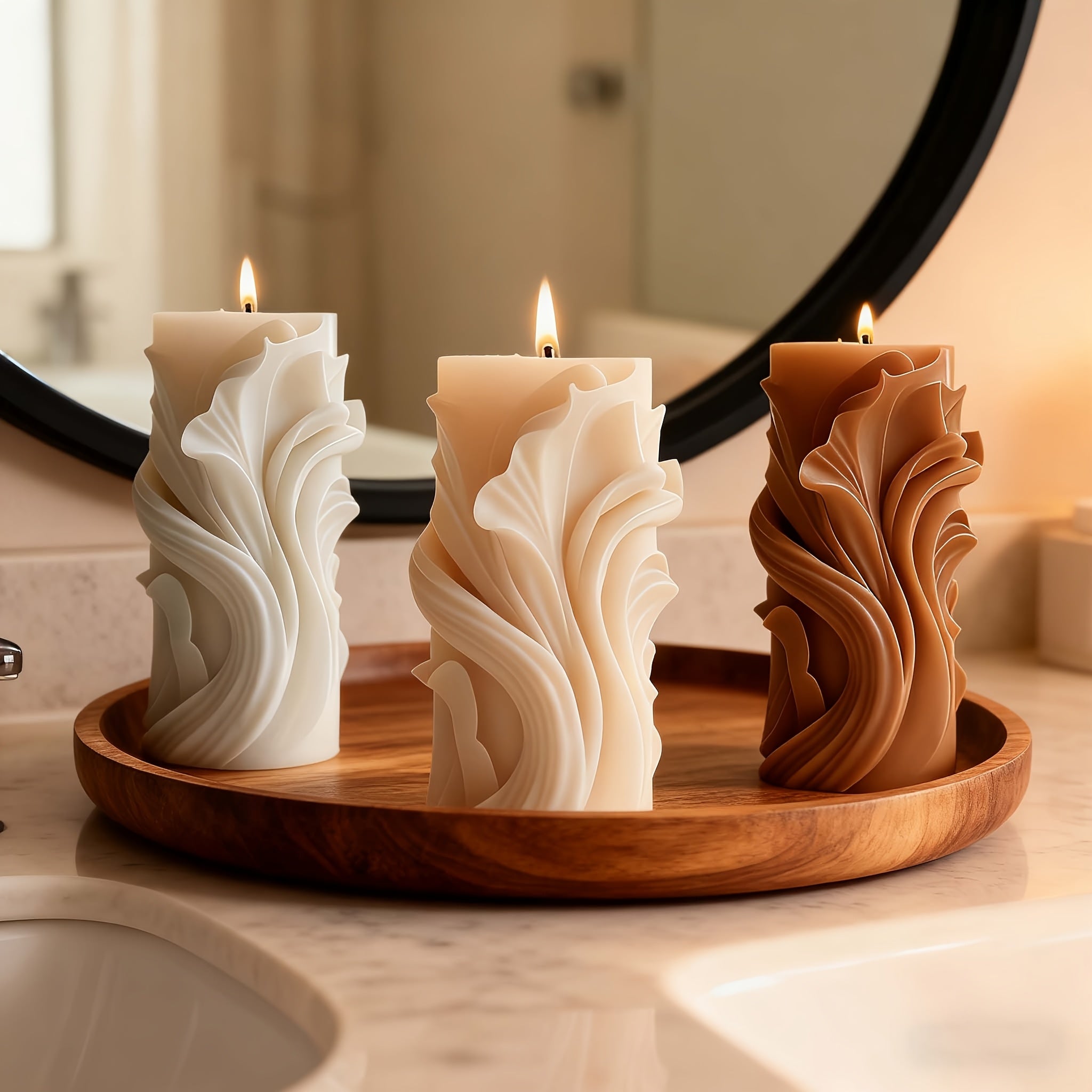 Doftljus - Vågdesign, varm låga & oemotståndliga dofter