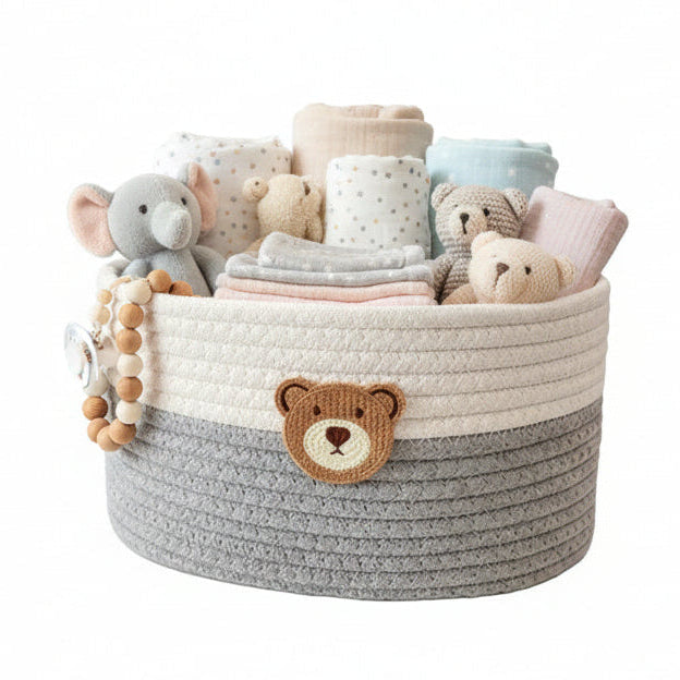 Grå  Vävd Förvaringskorg