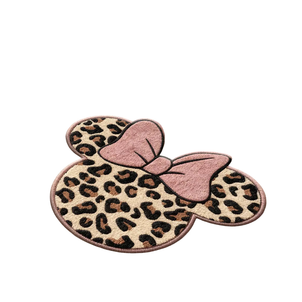 Mjuk Matta – Med röd rosett & leopardprint