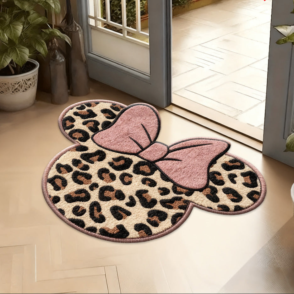 Mjuk Matta – Med röd rosett & leopardprint