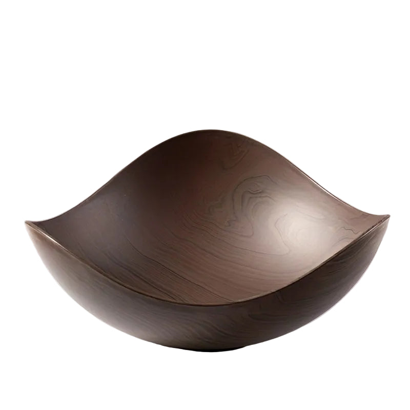 Stor Mörk Fruktskål i Trälook