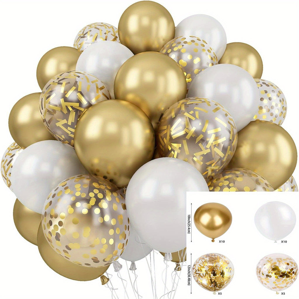 Exklusivt ballongset i Guld & Vitt (30 st)