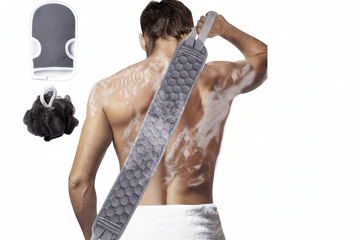 Badsvamp & Loofah Set – Djupgående Rengöring & Revitaliserad Hud (3-pack)