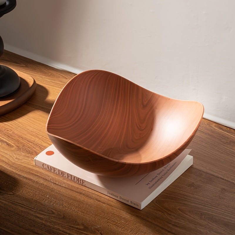 Stor Ljus Fruktskål i Trälook