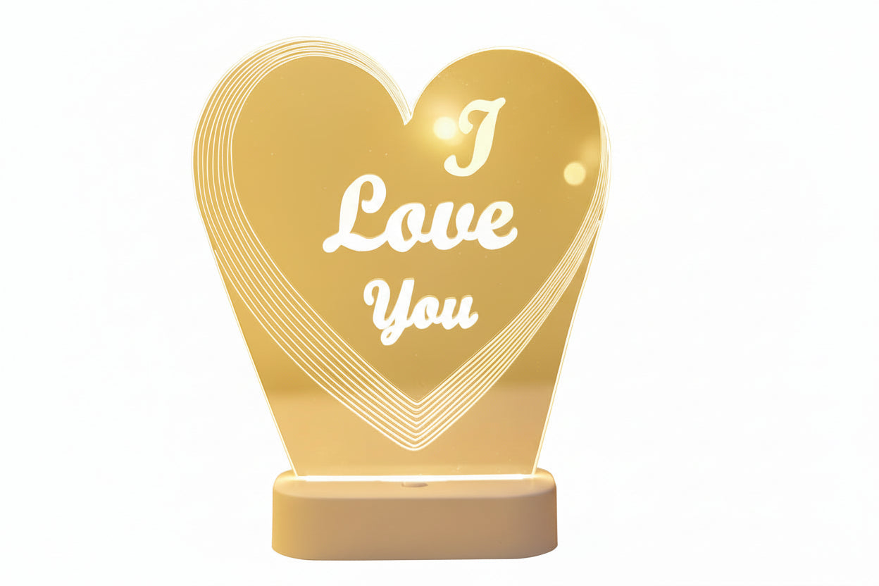 USB 3D "I Love You"-Bokstavslampa – Romantisk Nattlampa för Skrivbord & Sovrum