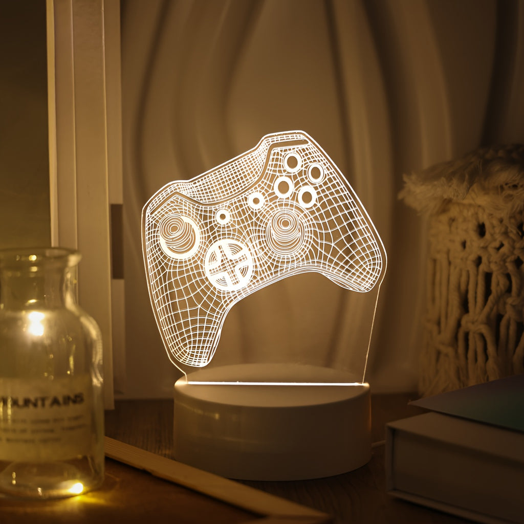 3D Gaming Controller Nattlampa – Färgglad LED Bordslampa