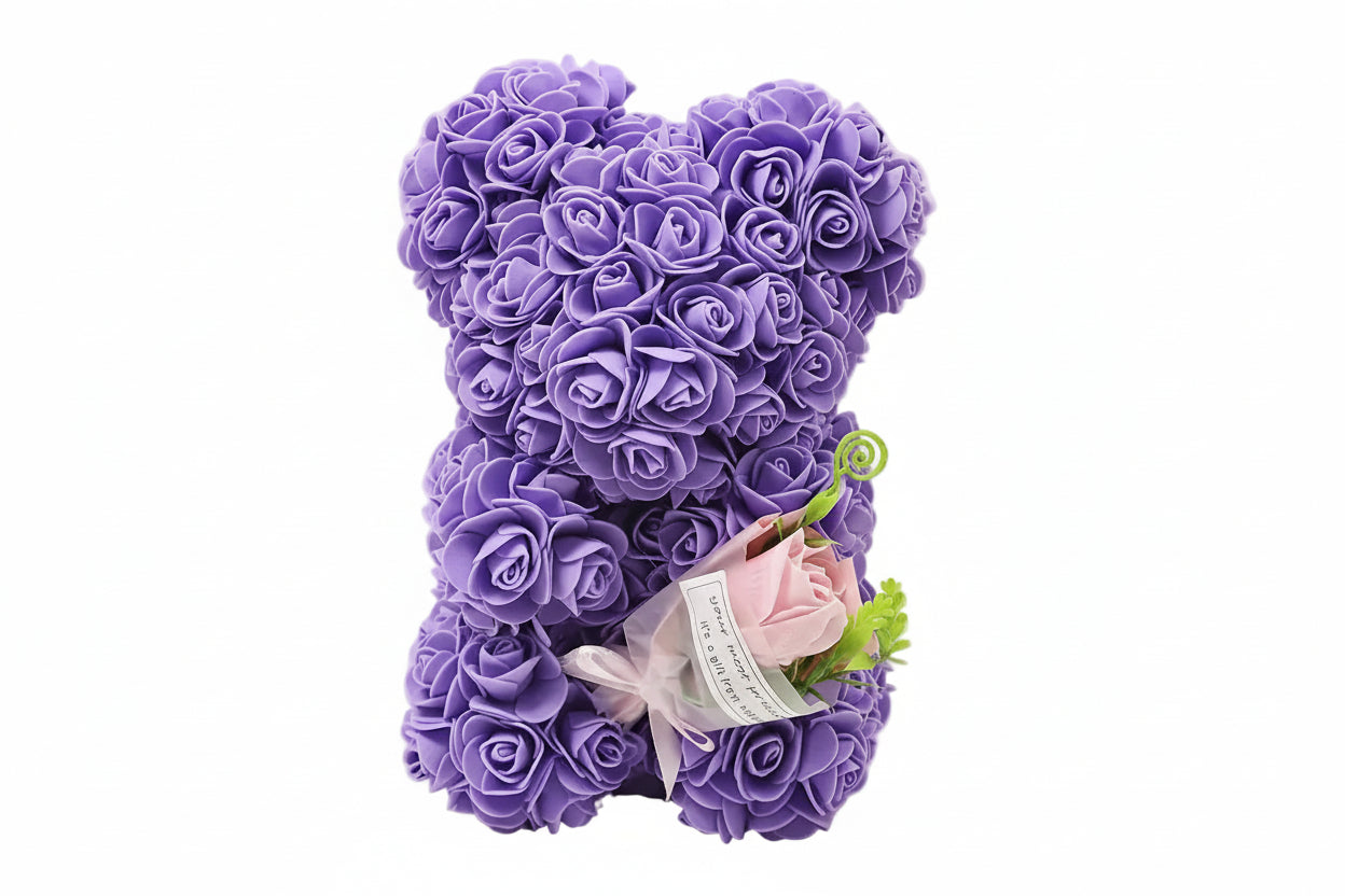 Orange rosbjörn med bukett – En Tidlös Gåva för Kärlek & Hemmet