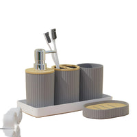Badrumsset i Modern Design – 3-delars set med Tvålpump & Hållare