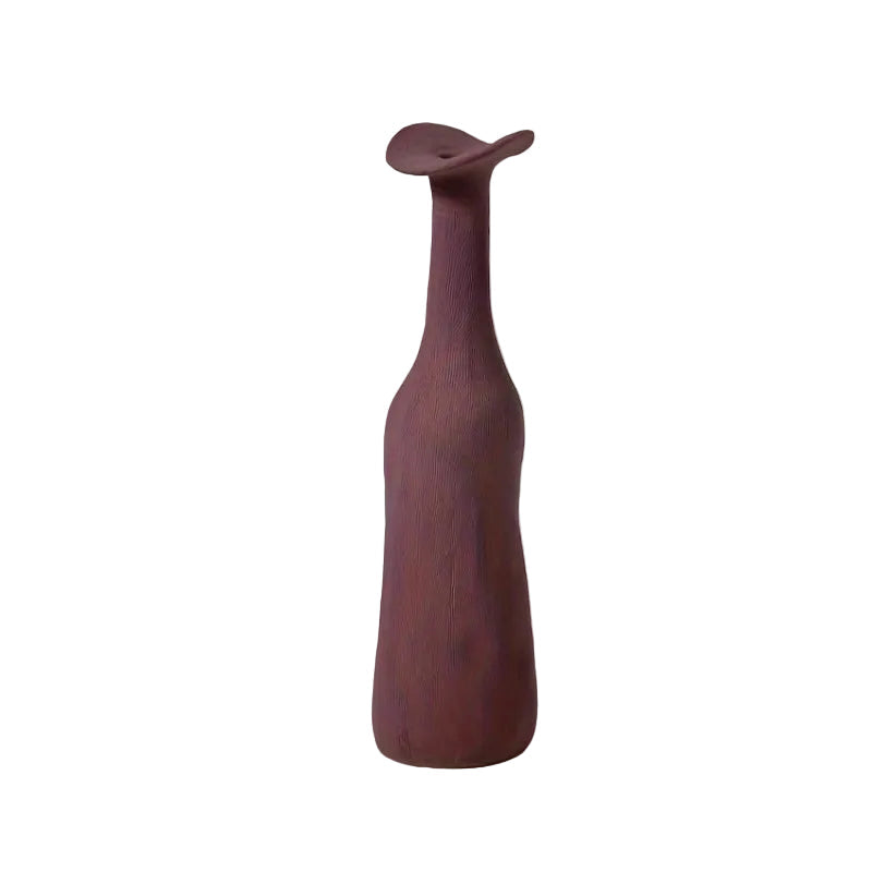 Lila Skulptural Keramikvas i Morandi-sti