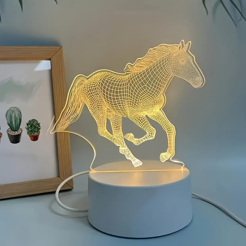 Galopperande Häst 3D Nattlampa – Elegant LED-belysning för Stämningsfull Inredning