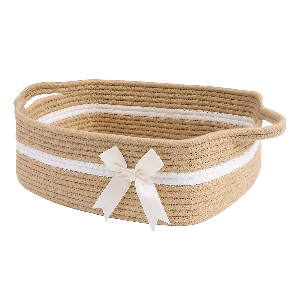 Mjuk Vävd Förvaringskorg med Handtag
