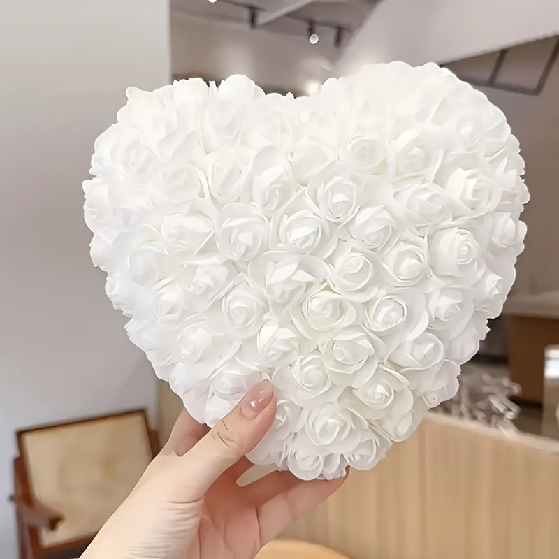 Hjärtformad Konstgjord Vit Rosbukett – En Tidlös Gåva som Varar