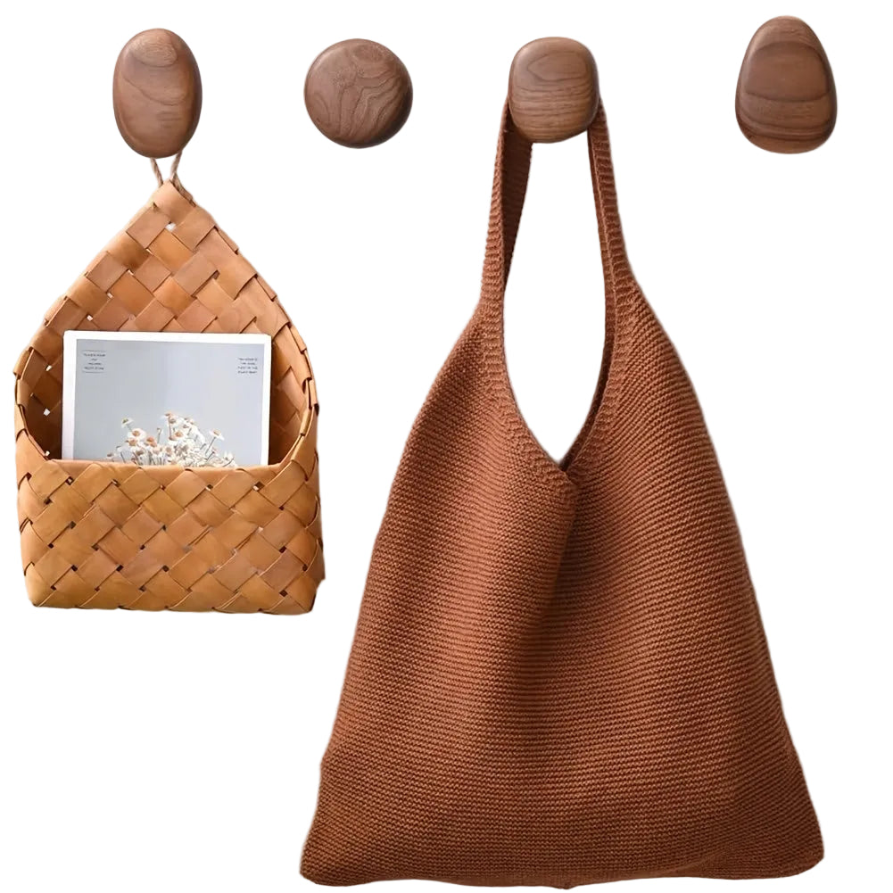 Träkrokar i Organisk Form (4-pack)
