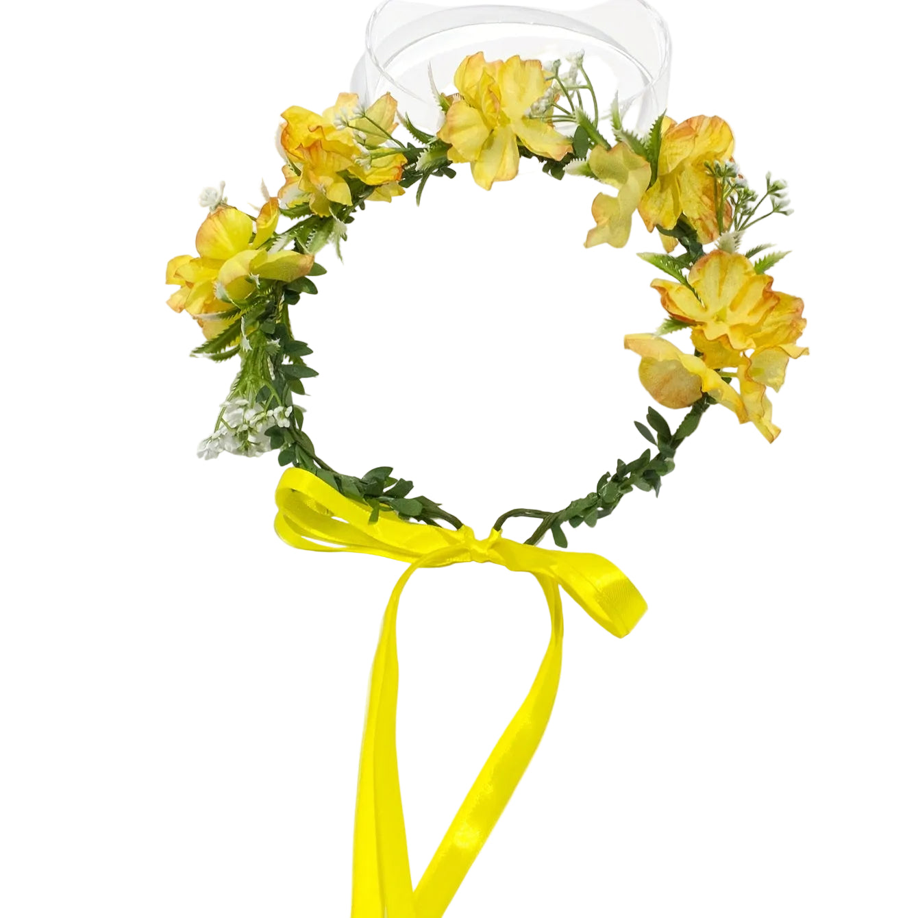 Solgul Midsommarkrans med Knytband