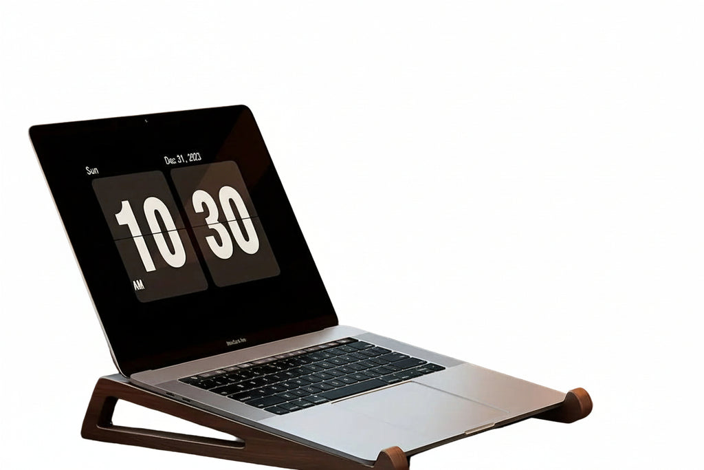 Bambu Ergonomisk Laptopställ – Stabil Höjning med Naturlig Vintagekänsla