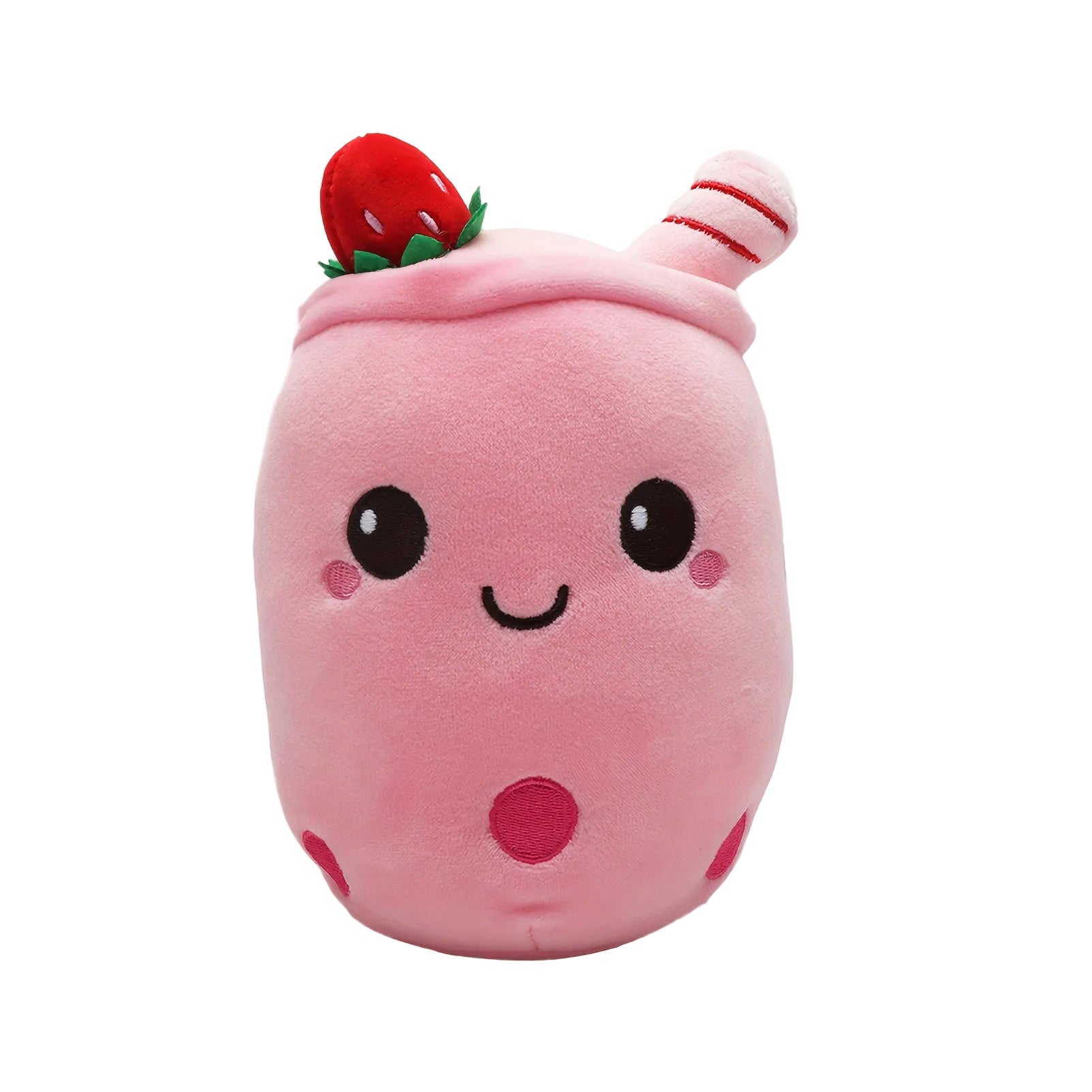 Kawaii Bubble Tea Plyschkudde – Rosa Strawberry Tea