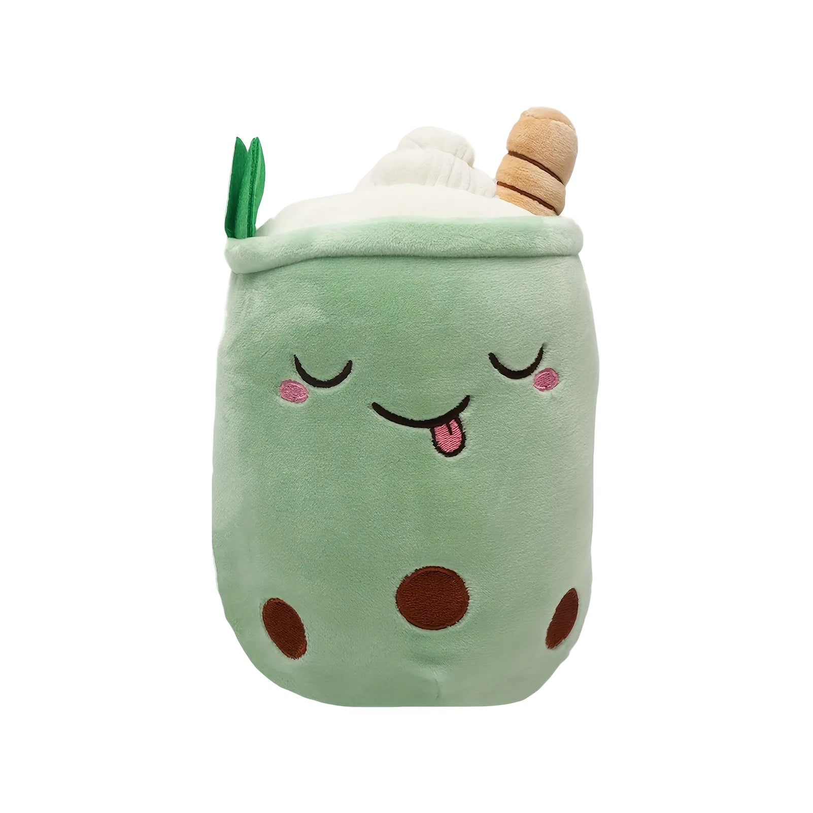 Kawaii Bubble Tea Plyschkudde – Grön Matcha Tea