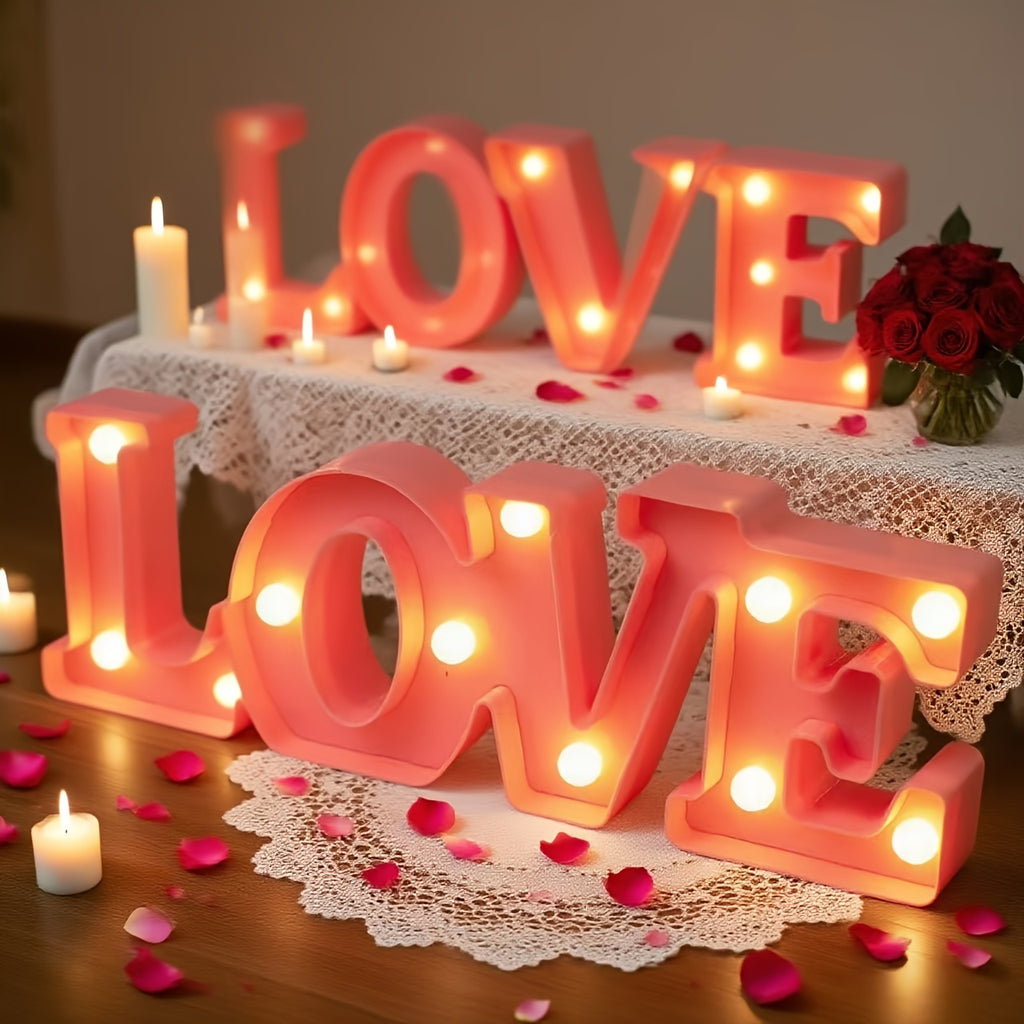 LOVE LED Bokstavslampa – Romantisk Stämningsbelysning för Hem & Fest