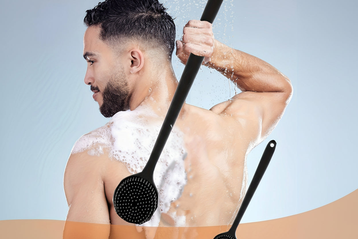 Mjuk Badborste med Långt Handtag – Skonsam Ryggborste för Daglig Vård