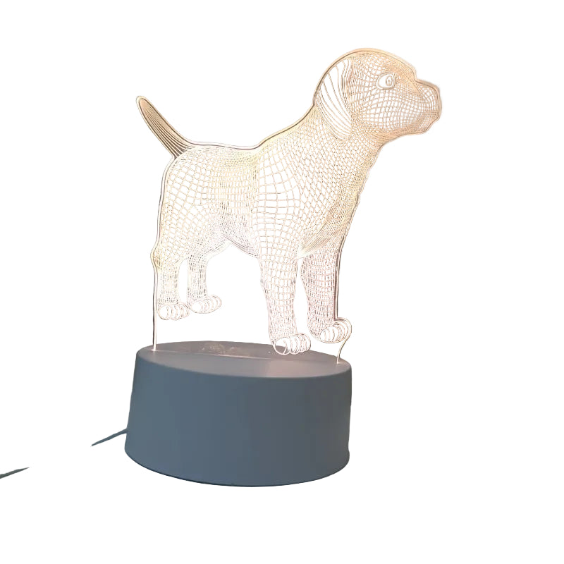 Söt Hund 3D Nattlampa – Varm LED-belysning för Ett Mysigare Hem