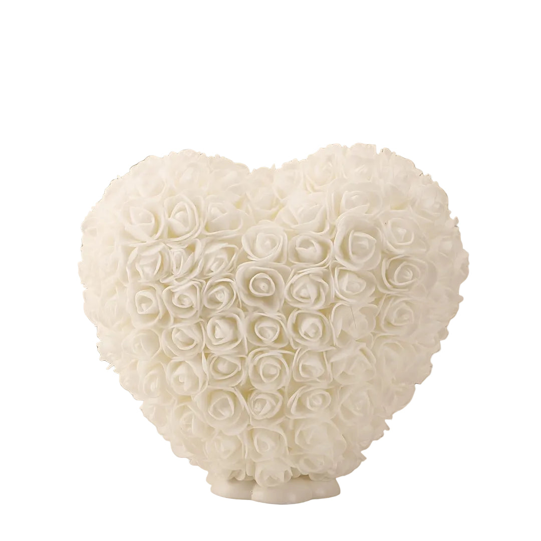 Hjärtformad Konstgjord Vit Rosbukett – En Tidlös Gåva som Varar