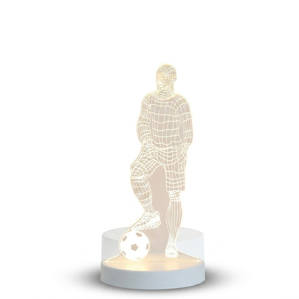 3D Fotbollsspelare LED-bordslampa – Sportig Stämningsbelysning