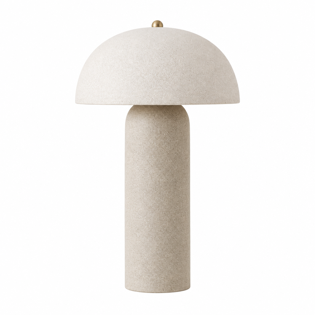 Japansk wabi-sabi bordslampa i keramik, produktbild vit bakgrund
