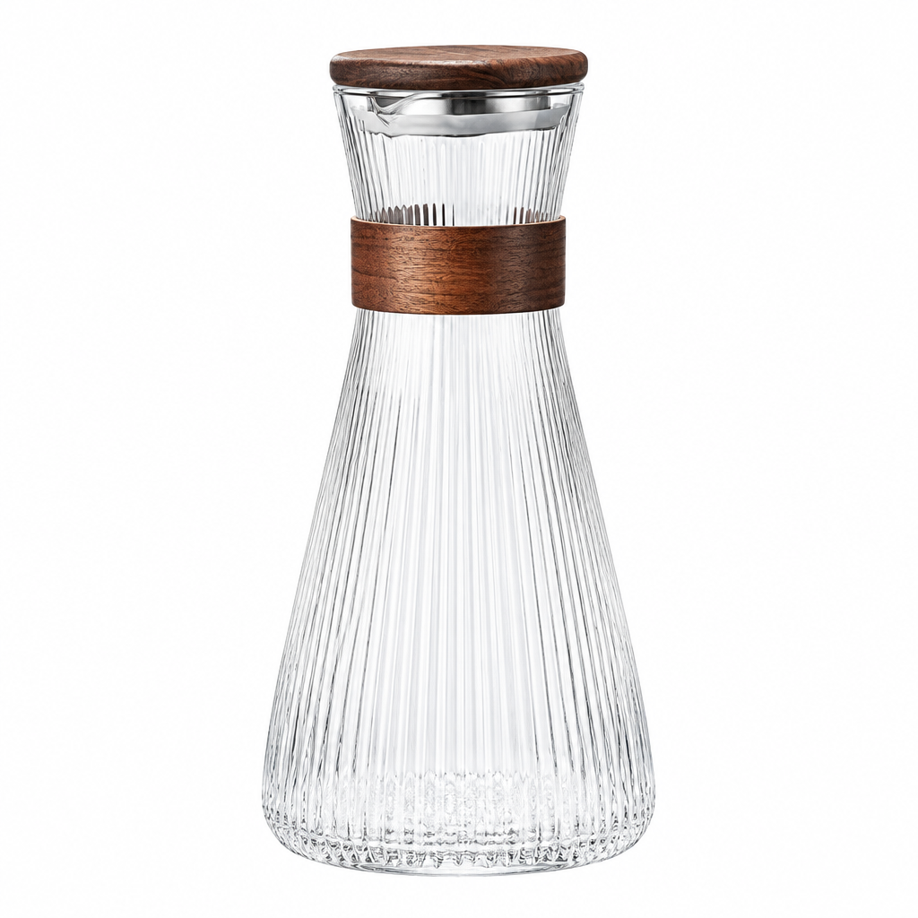Vattenkanna i glas, produktbild vit bakgrund