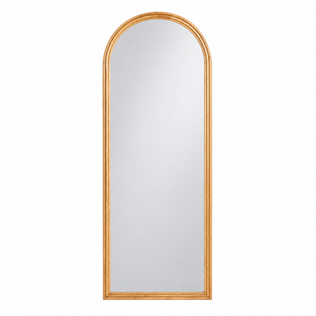 Golvspegel med bågform – Brun
