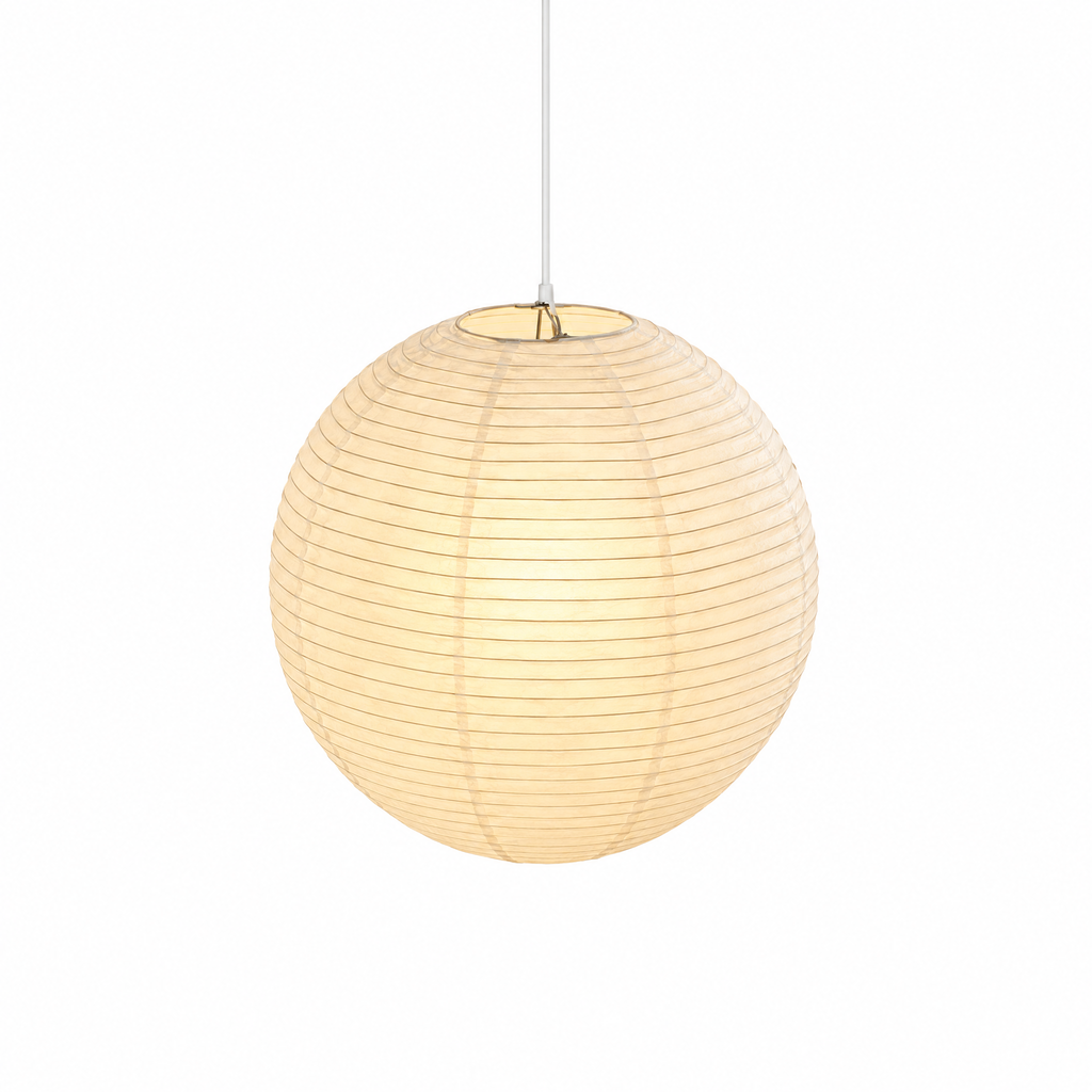 Rispapperslampa glob på vit bakgrund