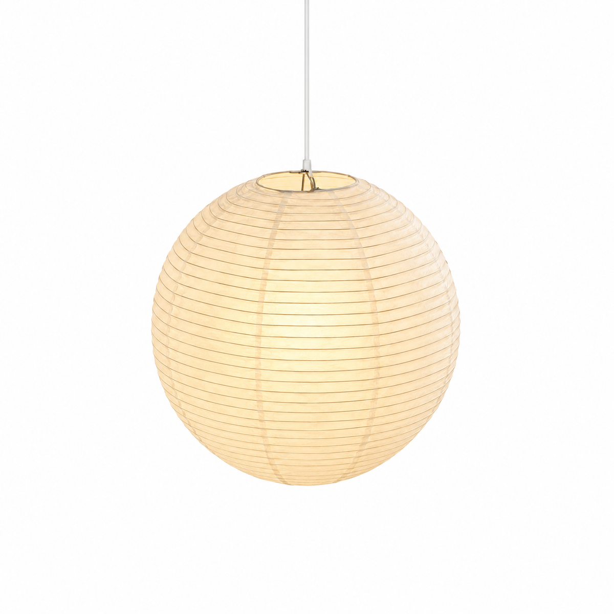 Rispapperslampa glob på vit bakgrund