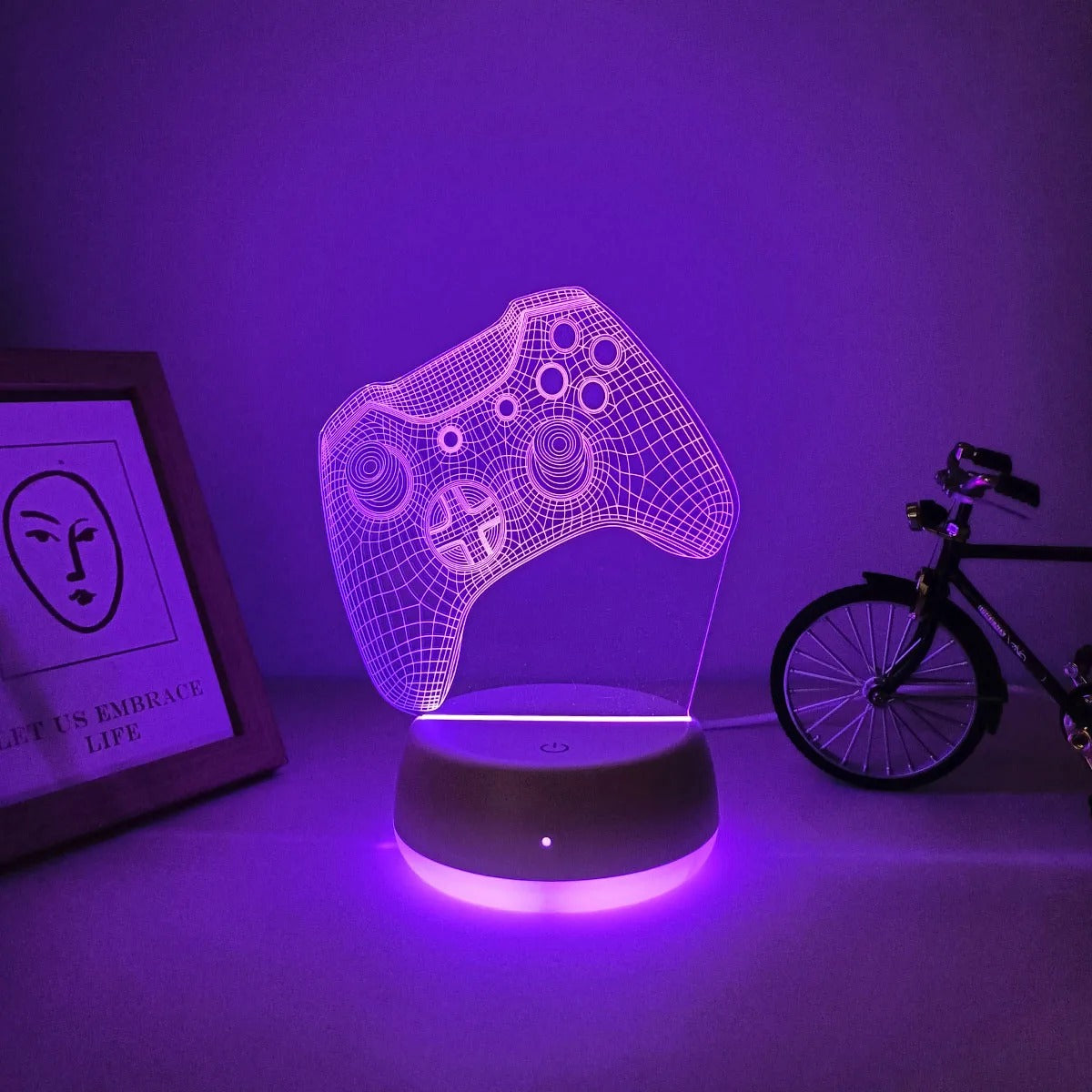3D Gaming Controller Nattlampa – Färgglad LED Bordslampa