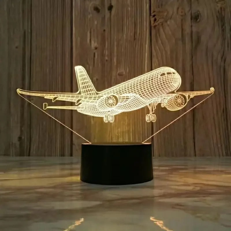 3D Flygplans Nattlampa – LED Bordslampa