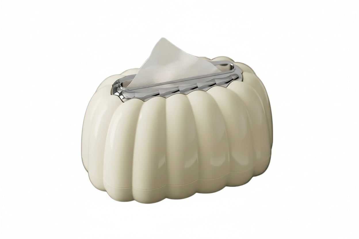 Näsdukslåda med fjäderfunktion i Vitt