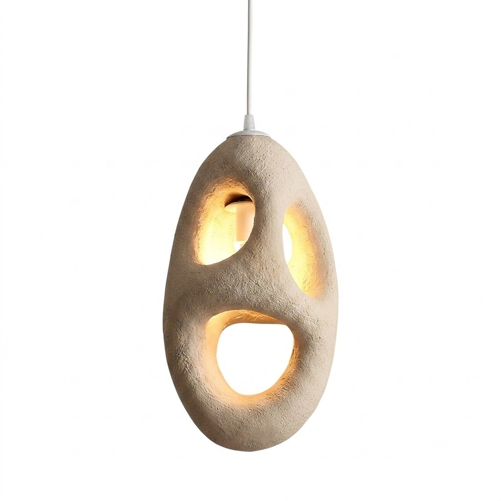 Skulptural Taklampa i Organisk Design – Krämvit