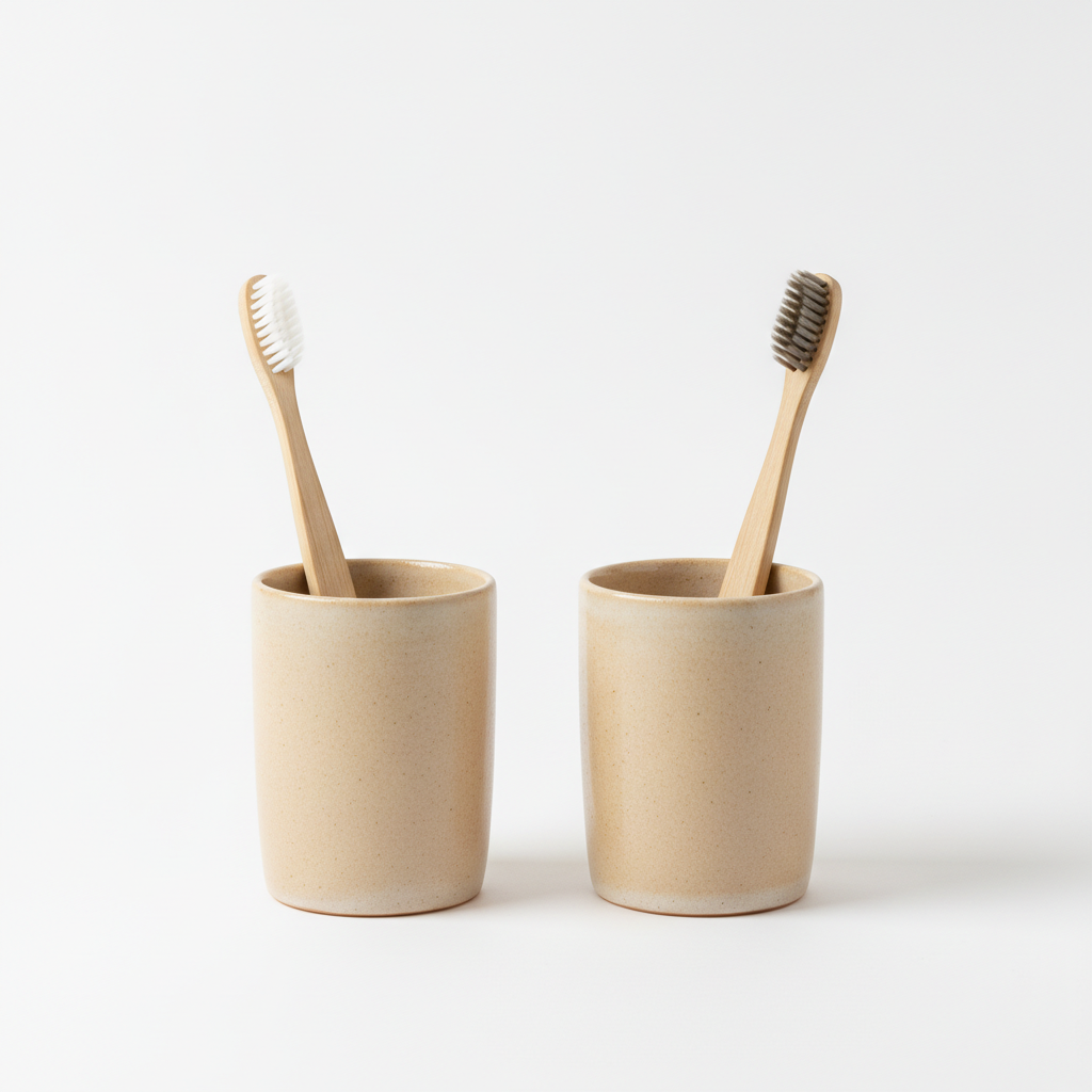 Tandborstmugg i Keramik, Set om 2