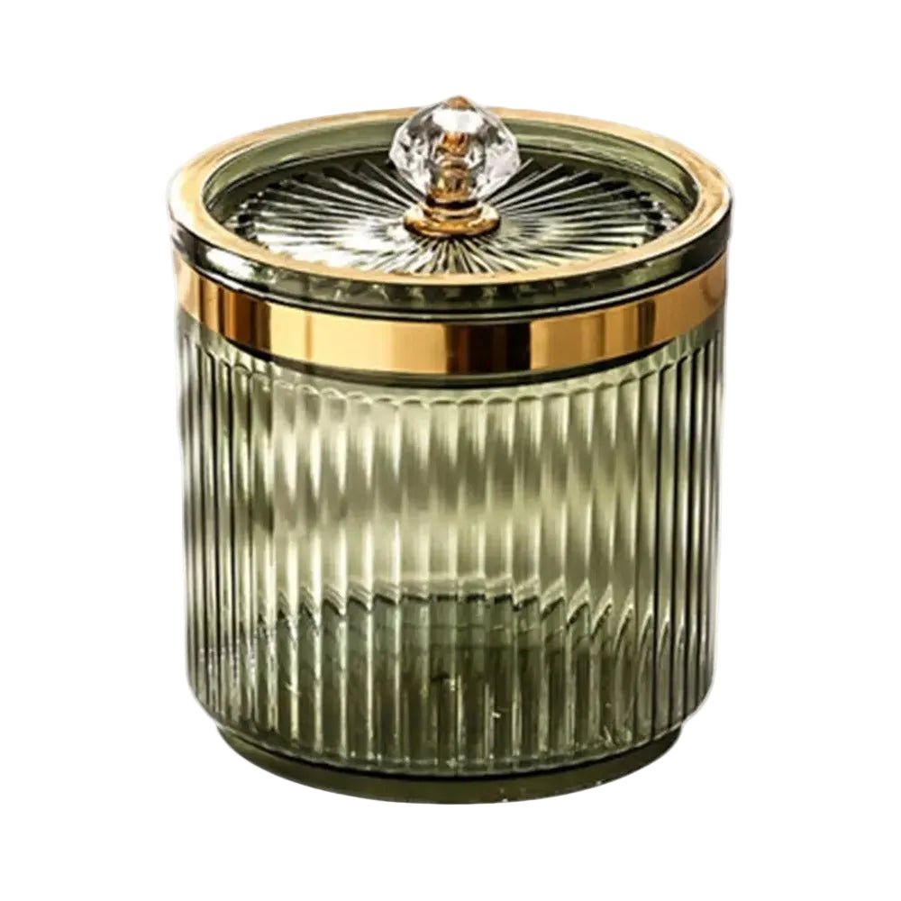 Grön Transparent Förvaringsburk med Lock – Stilren & Multifunktionell