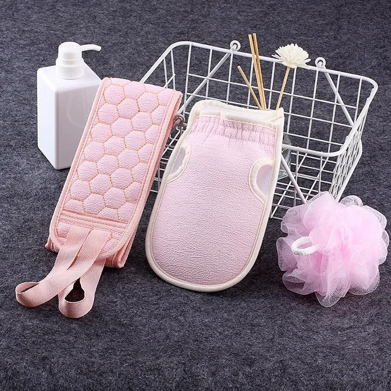 Badsvamp & Loofah Set – Djupgående Rengöring & Revitaliserad Hud (3-pack)