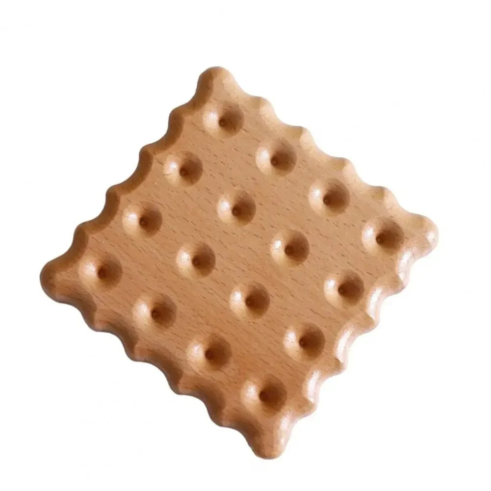 Cookie formade glasunderlägg i massivt trä