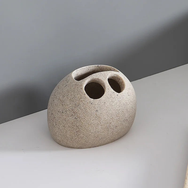 Badrumsset i Stenlook – Wabi-Sabi Stil & Rustik Elegans