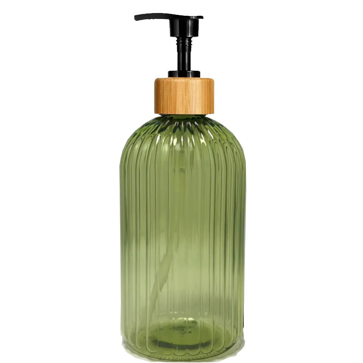 Elegant Pumpflaska med Bambudetalj i Grön (500 ml)