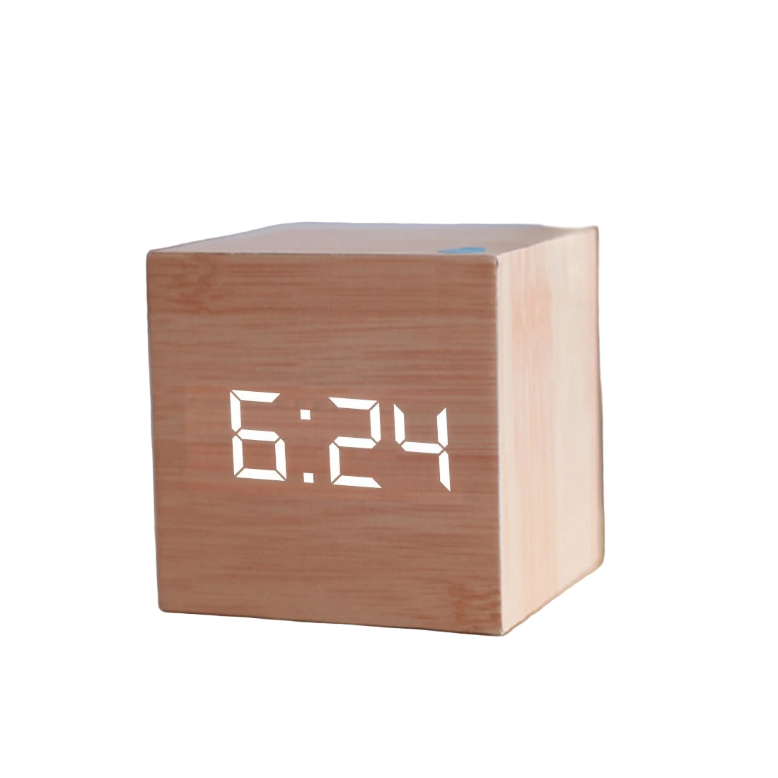Digital Träväckarklocka – LED, Röststyrnig
